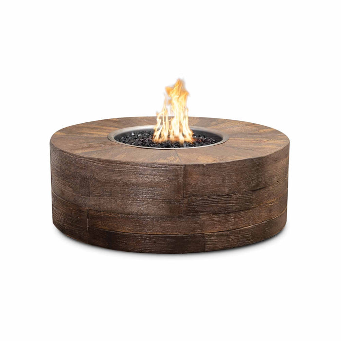 The Outdoor Plus 60" Round Seqouia 16" Tall Fire Pit - Wood Grain GFRC Concrete