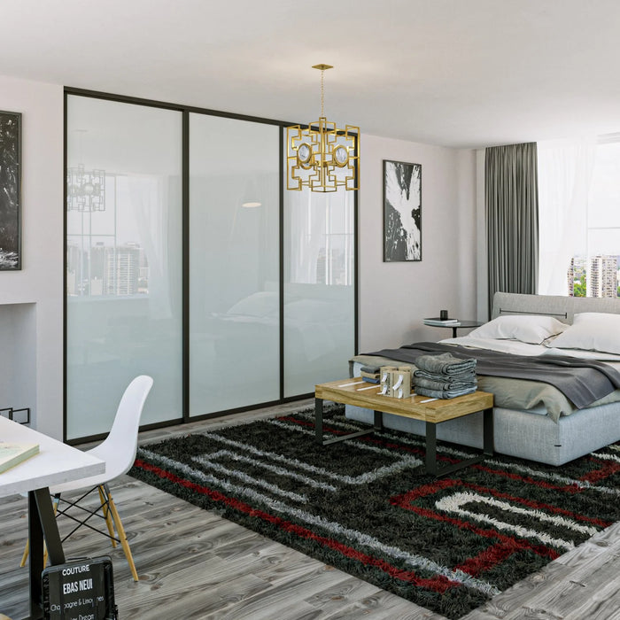 Doors22 108x96 Glass Sliding Closet Door Milky 3 panels