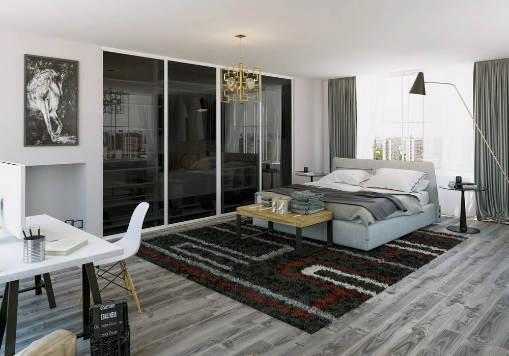 Doors22 96x80 Glass Sliding Closet Door Smoked Clear 4 panels