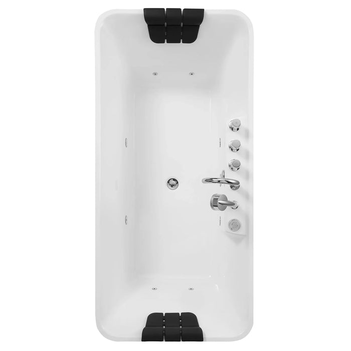 Empava 59 in. Whirlpool Freestanding Acrylic Bathtub