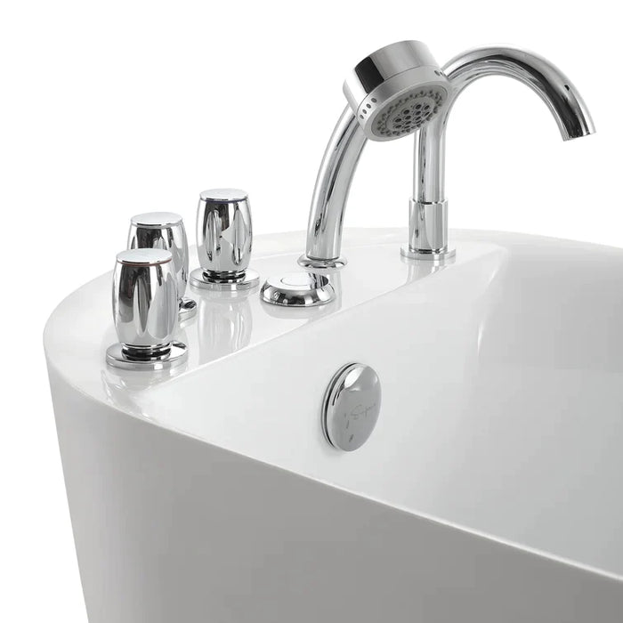 Empava 59 in. Whirlpool Freestanding Acrylic Bathtub