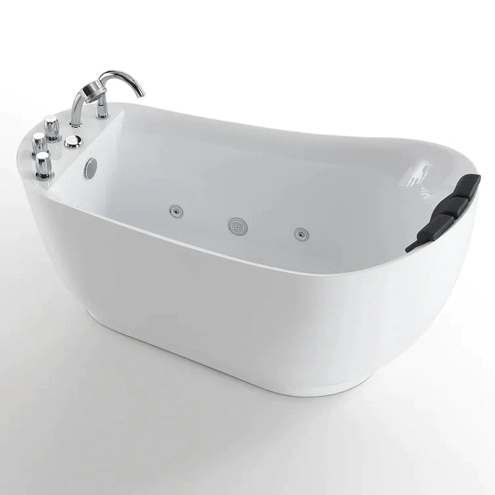 Empava 59 in. Whirlpool Freestanding Acrylic Bathtub