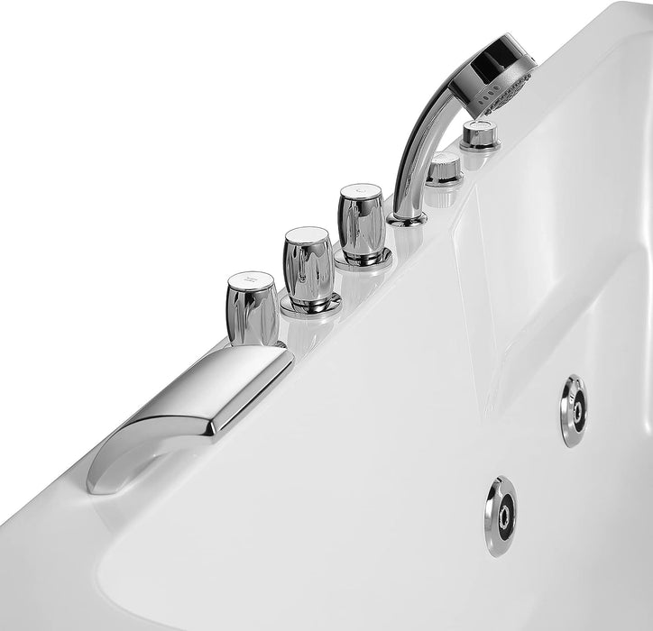 Empava 71 in. Acrylic Alcove Whirlpool Bathtub