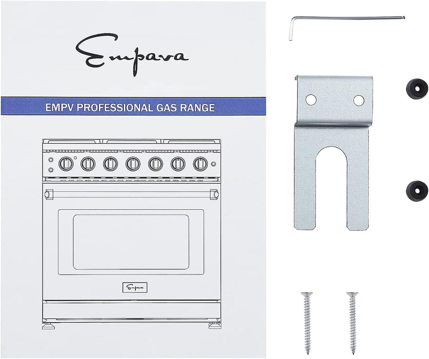 Empava 36 in. Pro-Style Slide-in Single Oven Gas Range