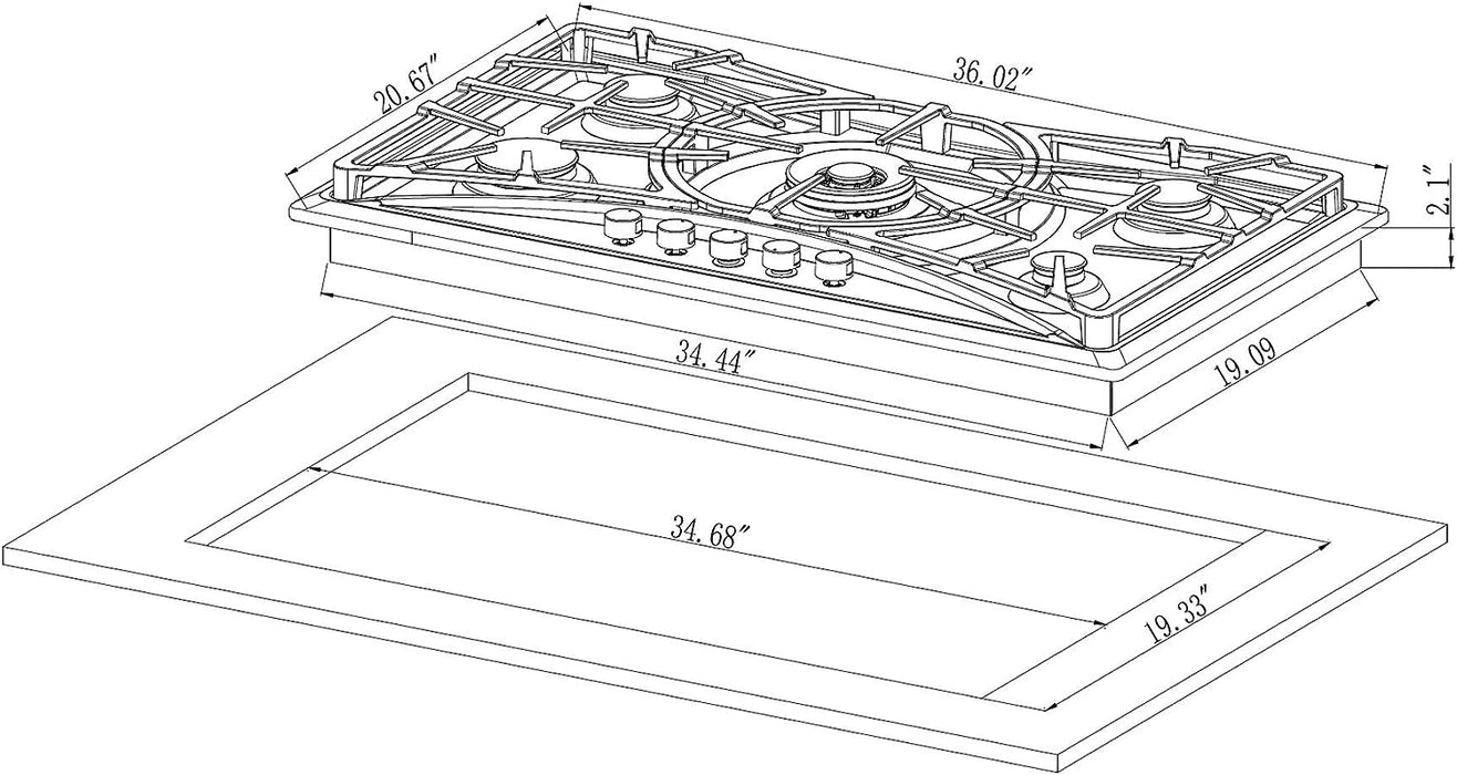 Empava 36 in. Built-in Gas Cooktops