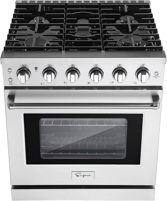 Empava 30 In. Pro-Style Slide-in Single Oven Gas Range