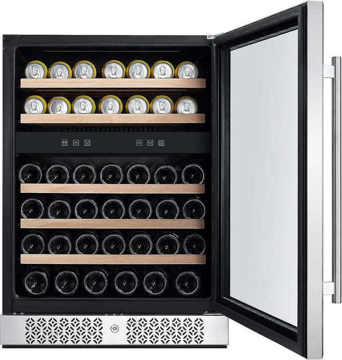 Empava 24 Inch Dual Zone Wine Cooler Beverage Fridge