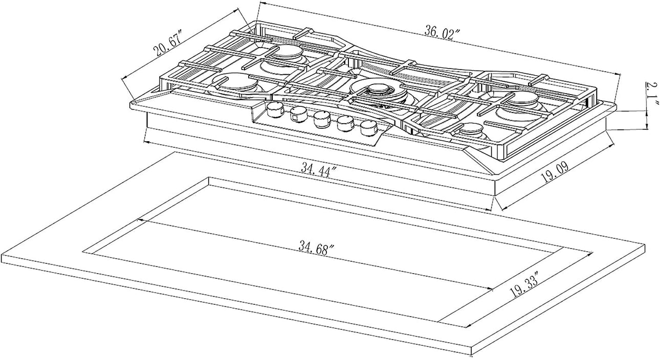 Empava 36 in. Built-in Gas Cooktops