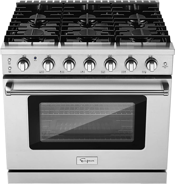 Empava 36 in. Pro-Style Slide-in Single Oven Gas Range