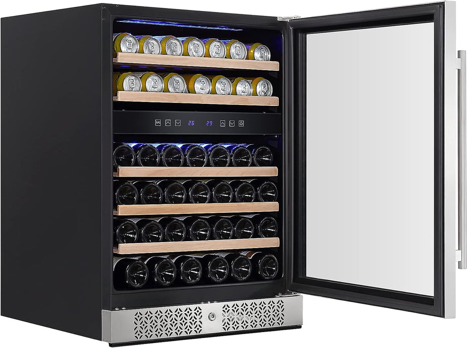 Empava 24 Inch Dual Zone Wine Cooler Beverage Fridge