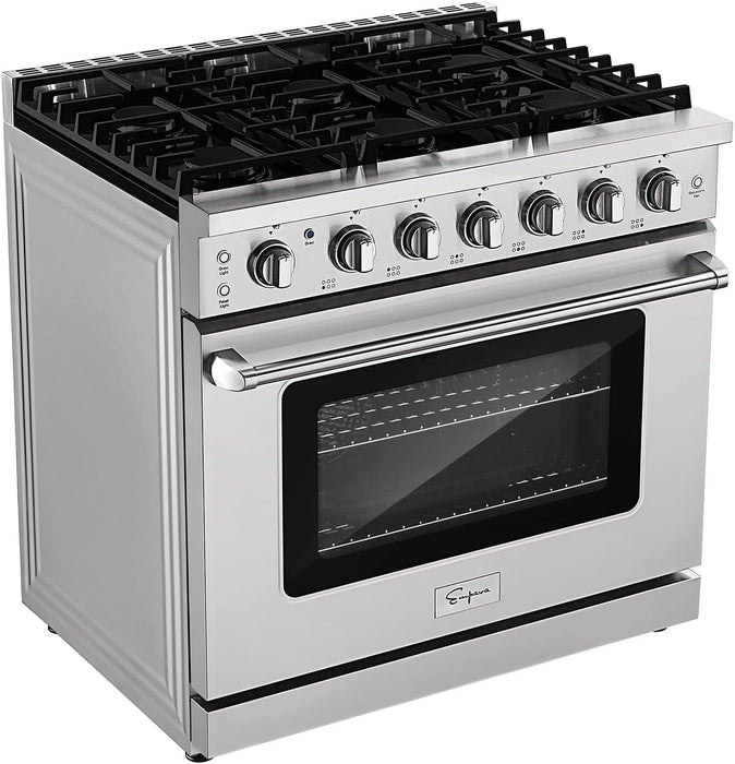 Empava 36 in. Pro-Style Slide-in Single Oven Gas Range