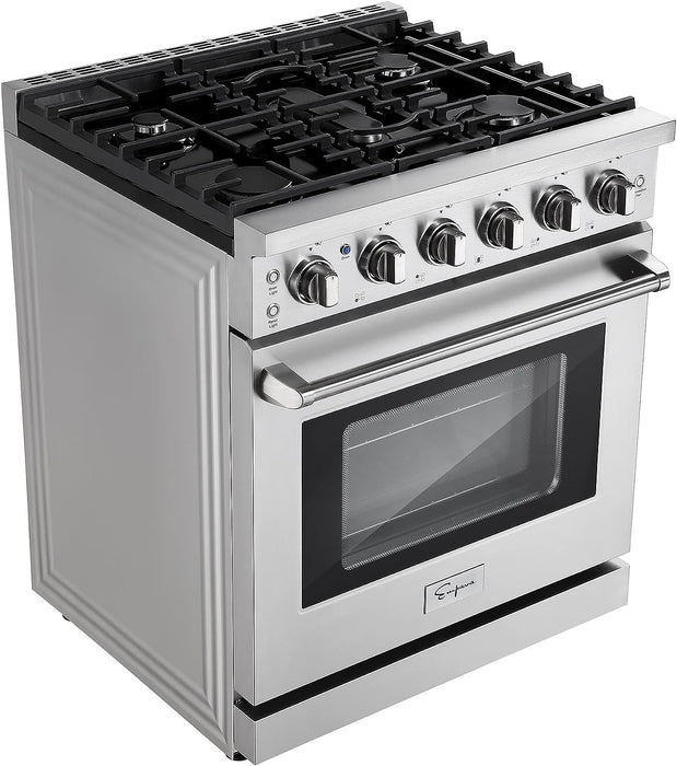 Empava 30 In. Pro-Style Slide-in Single Oven Gas Range