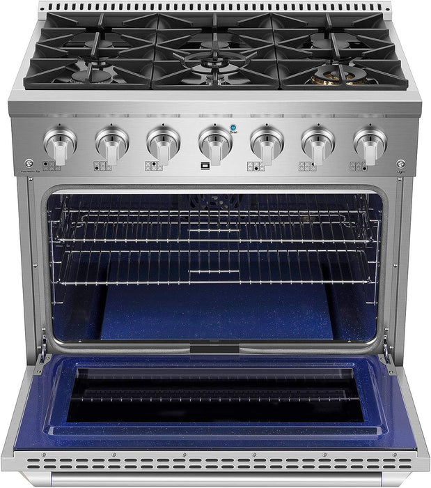 Empava 36 In. Pro-Style Slide-In Single Oven Gas Range