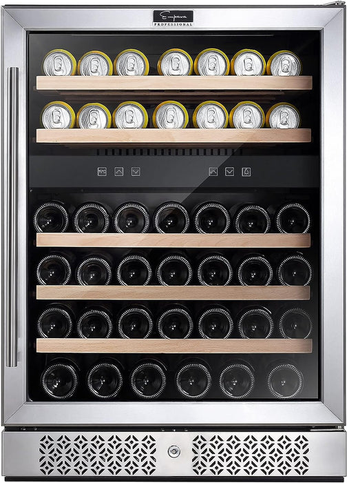 Empava 24 Inch Dual Zone Wine Cooler Beverage Fridge