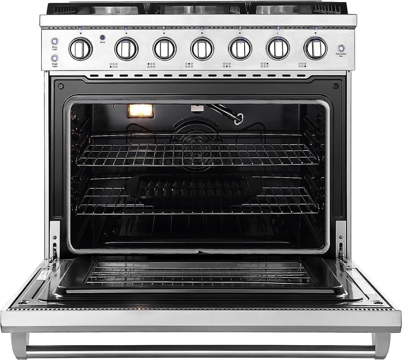 Empava 36 in. Pro-Style Slide-in Single Oven Gas Range