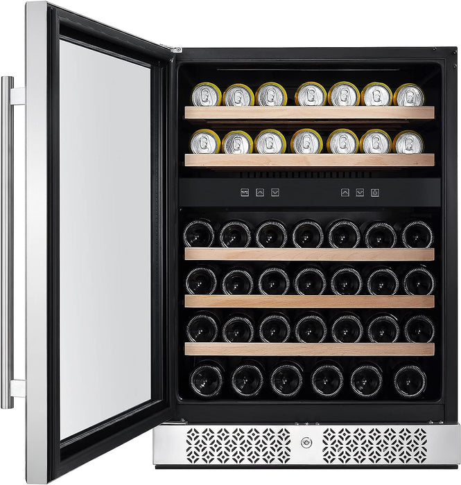 Empava 24 Inch Dual Zone Wine Cooler Beverage Fridge