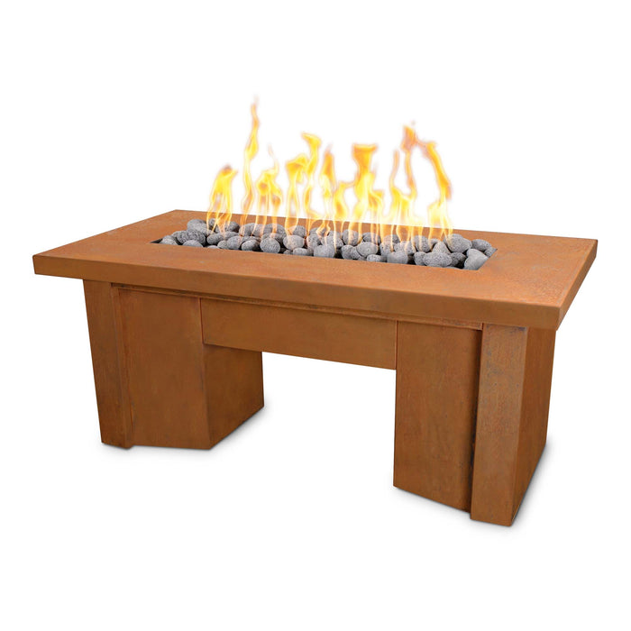 TOP FIRES by The Outdoor Plus Alameda Linear Corten Steel Fire Table