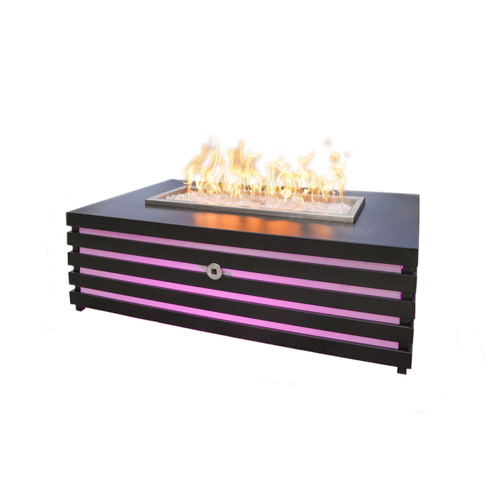 The Outdoor Plus 48" Rectangular Amina Fire Pit - Powder Coated Metal