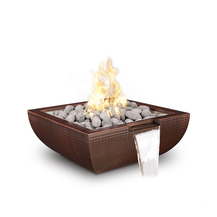 The Outdoor Plus Square Avalon Fire & Water Bowl - Hammered Patina Copper