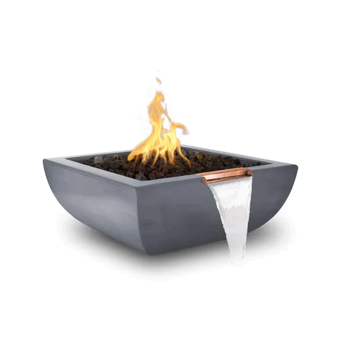 The Outdoor Plus 36" Square Avalon Fire & Water Bowl - Powder Coated Metal