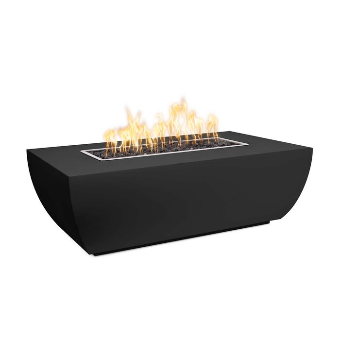 The Outdoor Plus Rectangular Linear Avalon 15" Tall Fire Pit - Corten Steel