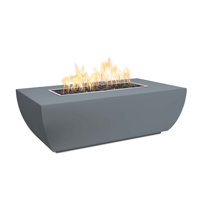 The Outdoor Plus Rectangular Linear Avalon 15" Tall Fire Pit - Corten Steel