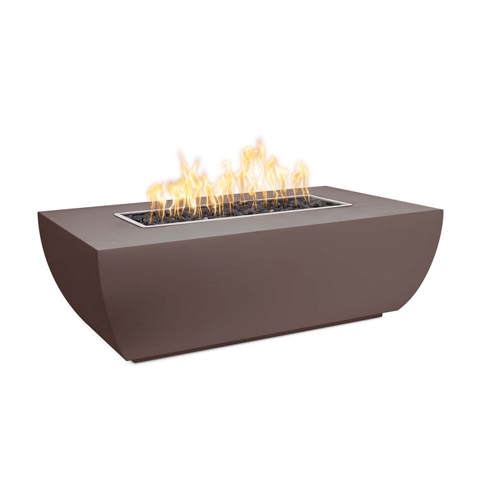 The Outdoor Plus Rectangular Linear Avalon 15" Tall Fire Pit - Stainless Steel