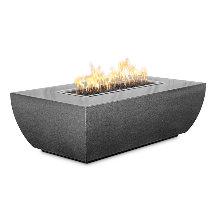 The Outdoor Plus Rectangular Linear Avalon 15" Tall Fire Pit - Stainless Steel