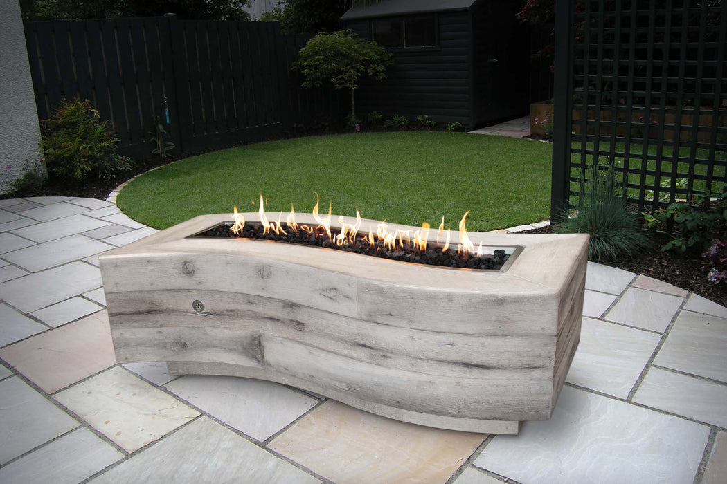 The Outdoor Plus 60" Rectangular Big Sur Fire Pit - Wood Grain GFRC Concrete