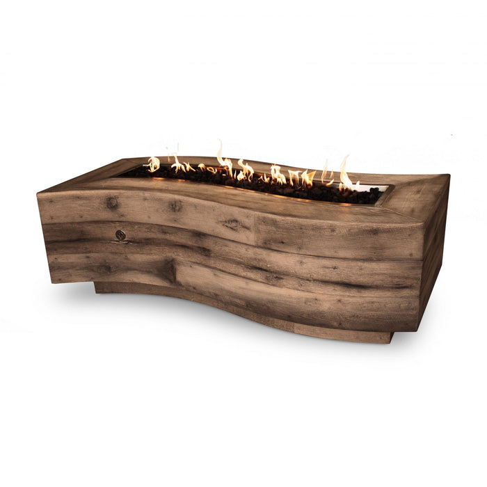 The Outdoor Plus 60" Rectangular Big Sur Fire Pit - Wood Grain GFRC Concrete