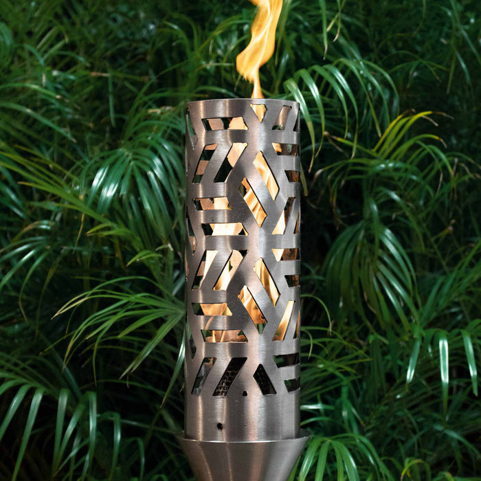 TOP FIRES by The Outdoor Plus 14 Inch Cubist Fire Torch Stainless Steel