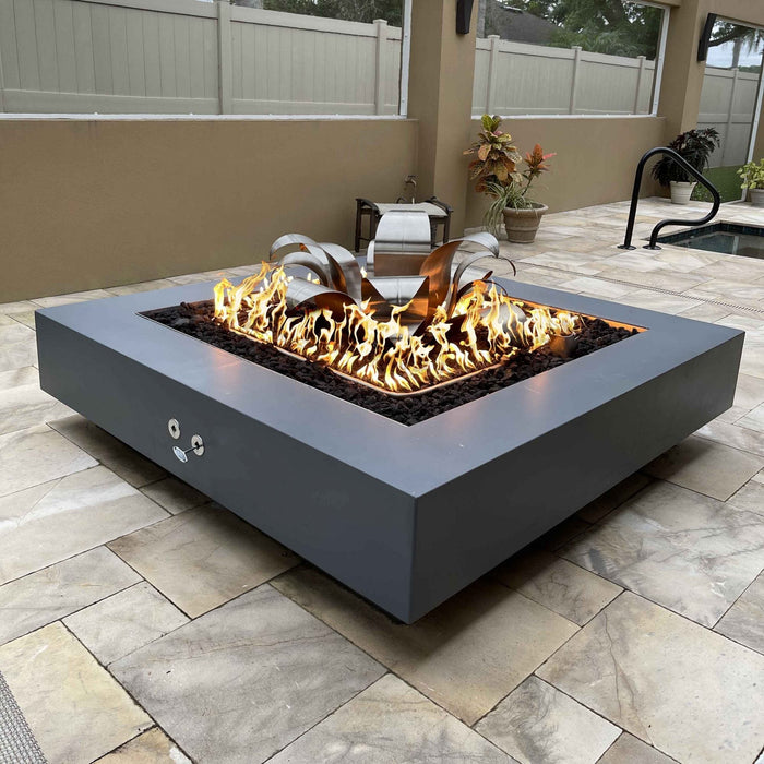 The Outdoor Plus 48" Square Cabo Fire Pit - GFRC Concrete - Liquid Propane