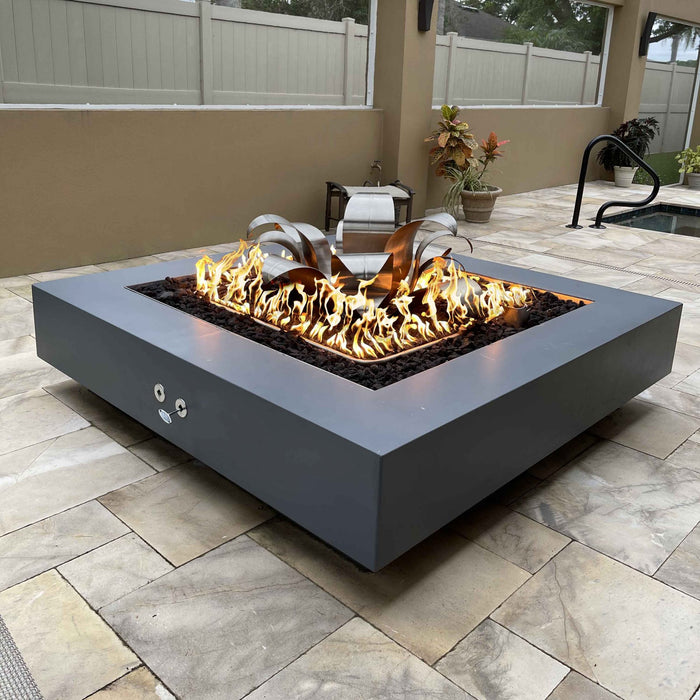 The Outdoor Plus 36" Square Cabo Fire Pit - GFRC Concrete - Natural Gas