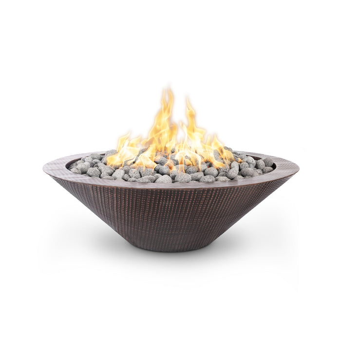 The Outdoor Plus 48" Round Cazo Fire Pit Narrow Ledge - Hammered Copper