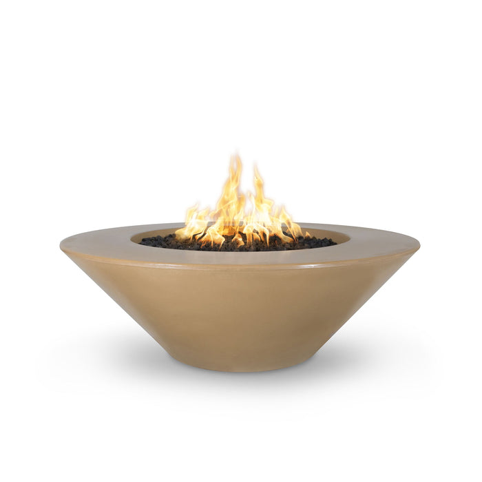 The Outdoor Plus 48" Round Cazo Fire Pit Wide Ledge- GFRC Concrete - Liquid Propane