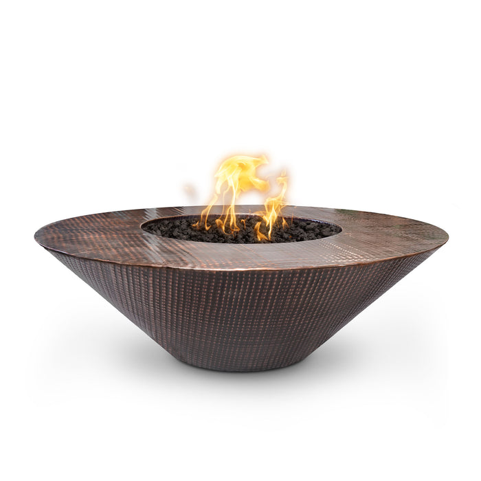 The Outdoor Plus 48" Round Cazo Fire Pit Wide Ledge - Hammered Copper