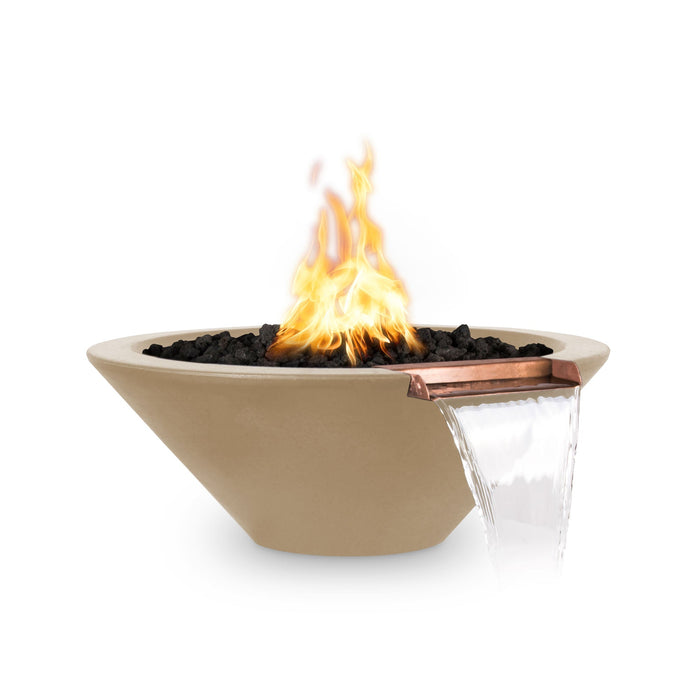 The Outdoor Plus 31" Round Cazo Fire & Water Bowl - GFRC Concrete Liquid Propane