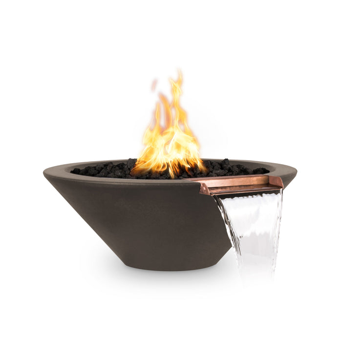 The Outdoor Plus 24" Round Cazo Fire & Water Bowl - GFRC Concrete Natural Gas