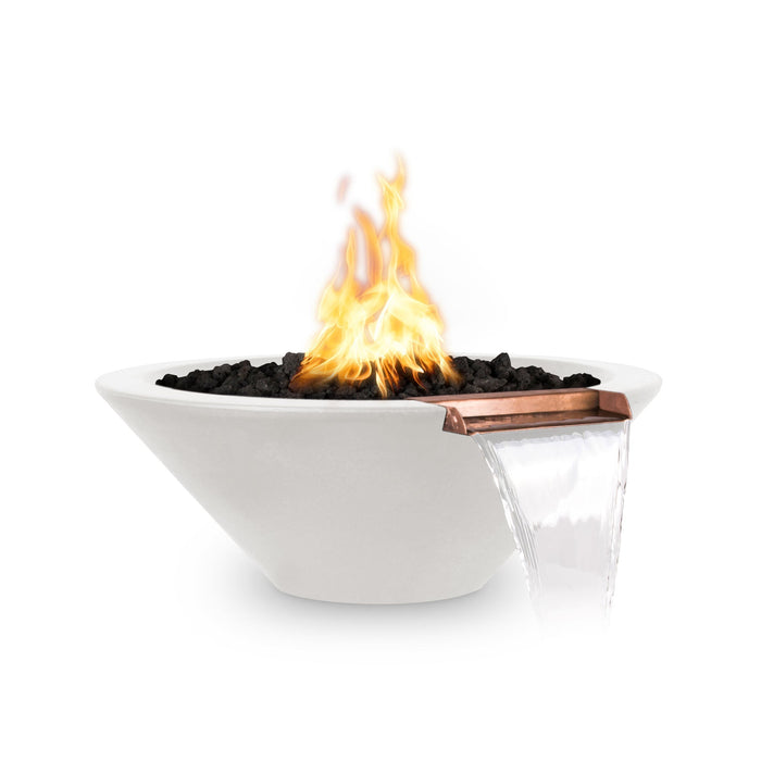 The Outdoor Plus 36" Round Cazo Fire & Water Bowl - GFRC Concrete Natural Gas