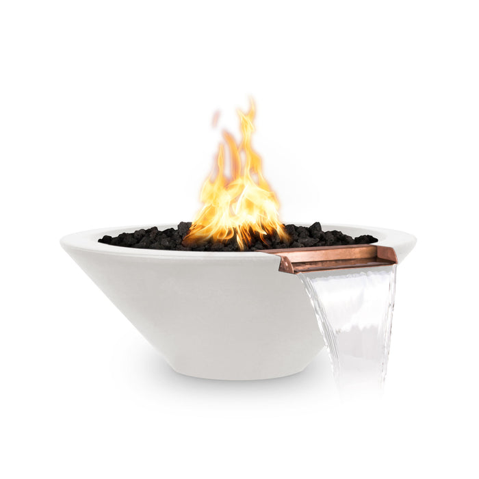 The Outdoor Plus 24" Round Cazo Fire & Water Bowl - GFRC Concrete Natural Gas