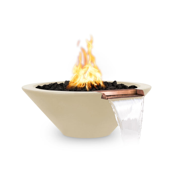 The Outdoor Plus 31" Round Cazo Fire & Water Bowl - GFRC Concrete Liquid Propane