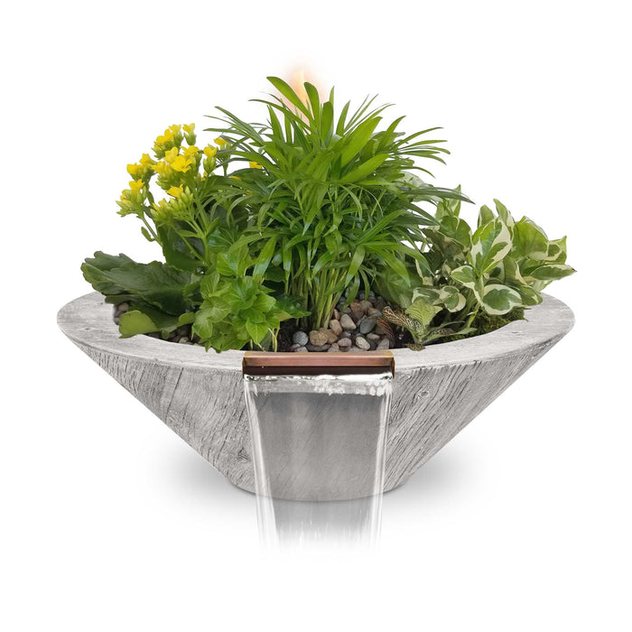 The Outdoor Plus Cazo Wood Grain Planter & Water Bowl