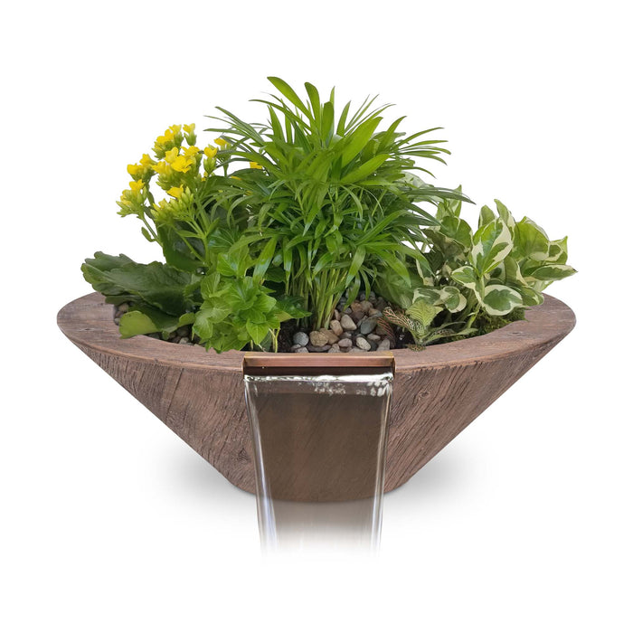 The Outdoor Plus Cazo Wood Grain Planter & Water Bowl