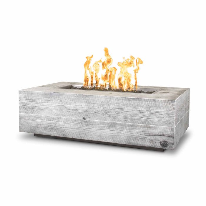 The Outdoor Plus 48" Rectangular Coronado Fire Pit - Wood Grain GFRC Concrete