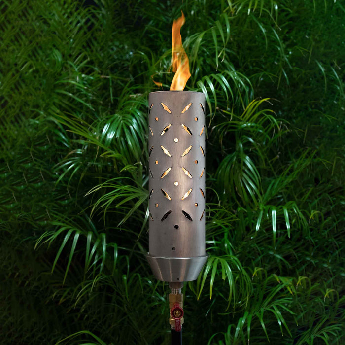 TOP FIRES by The Outdoor Plus 14 Inch Diamond Plate Fire Torch Stainless Steel OPT-TT18