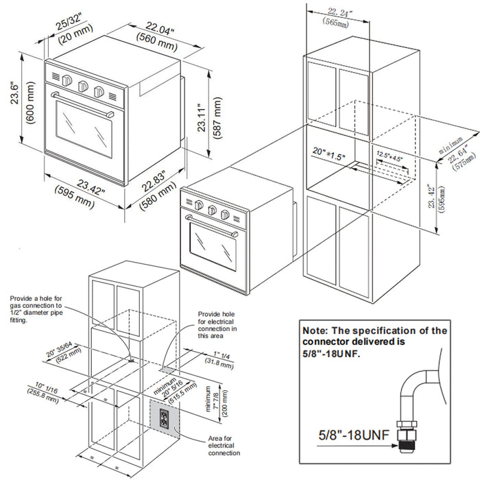 Empava 24 in 2.3 Cu. ft. Gas Wall Oven - Only For LPG Gas