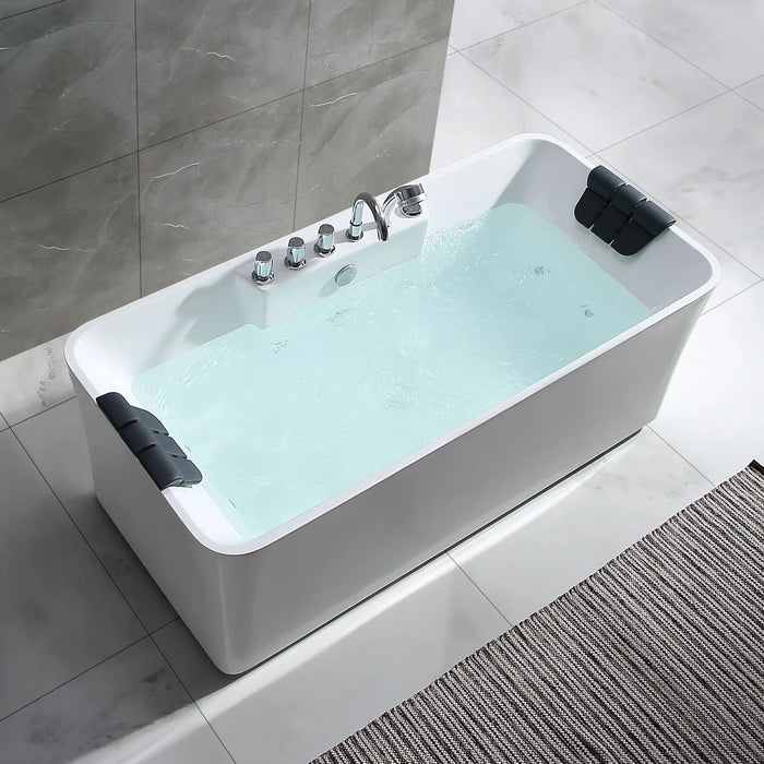 Empava 59 in. Whirlpool Freestanding Acrylic Bathtub