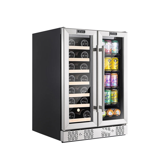 Empava 24" Dual Zone Wine Cooler & Beverage Fridge