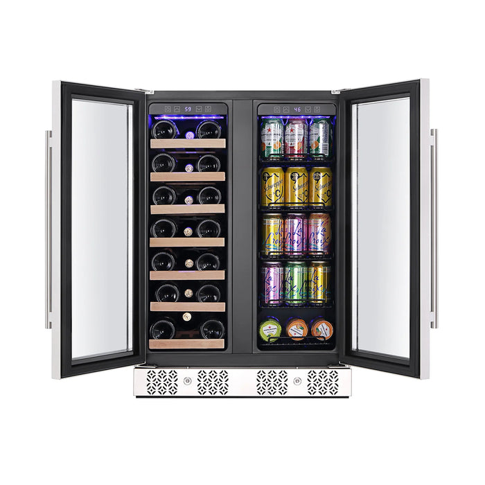 Empava 24" Dual Zone Wine Cooler & Beverage Fridge