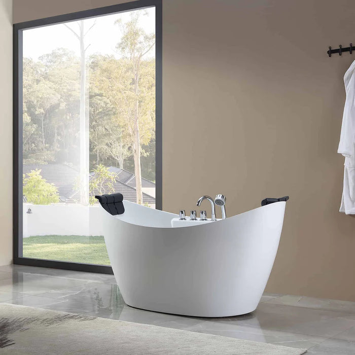 Empava 59 in. Whirlpool Freestanding Acrylic Bathtub